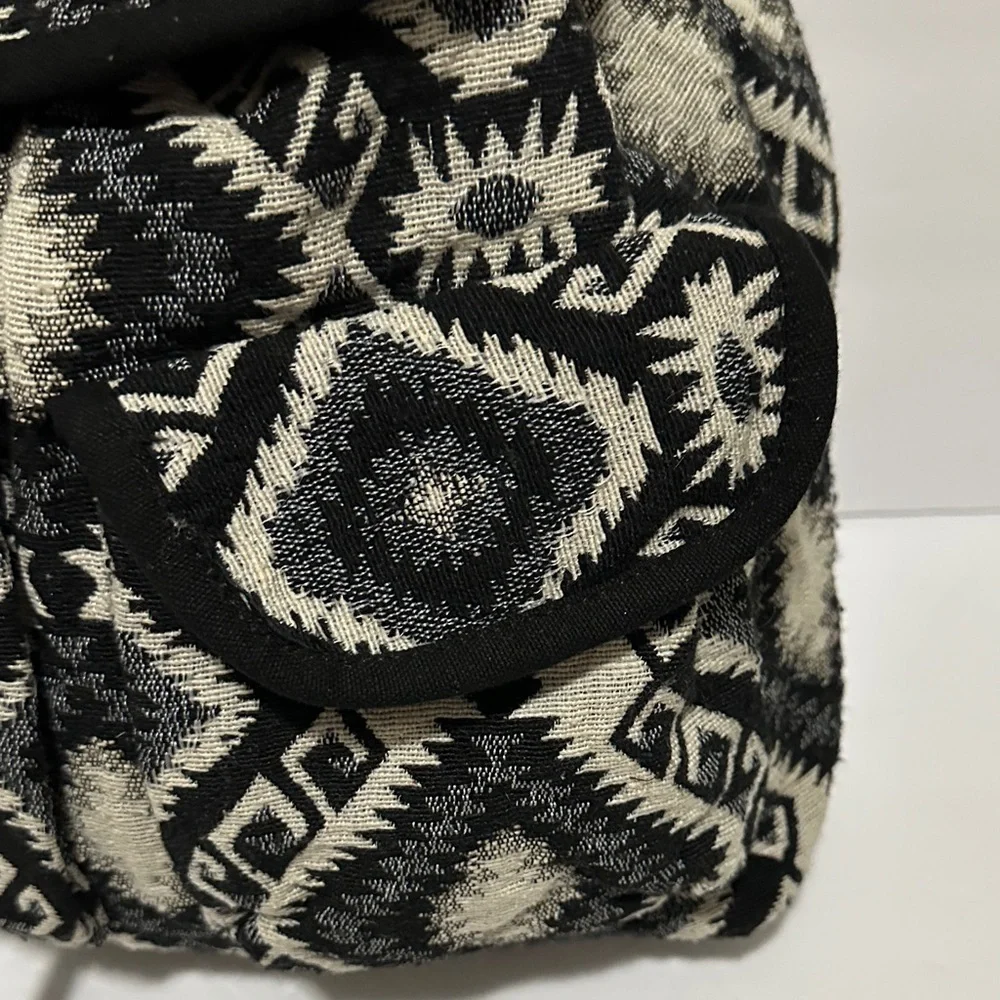Aztec or Southwestern-style geometric print Black and White Backpack EUC
